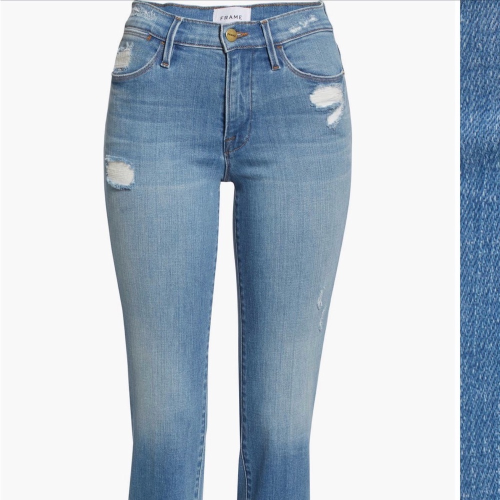 Frame Denim Women’s Straight-Leg Jeans in Medium Blue Wash